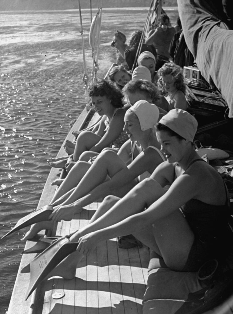 Scene from a season-ending party for Santa Monica lifeguards, 1940.